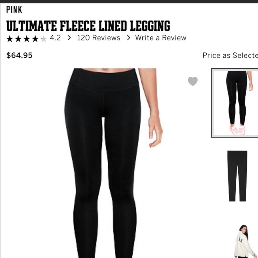 Victoria secret black fleece leggings